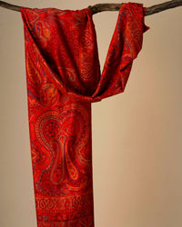 Manyavar Men Regal Red Viscose Shawl