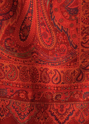 Manyavar Men Regal Red Viscose Shawl