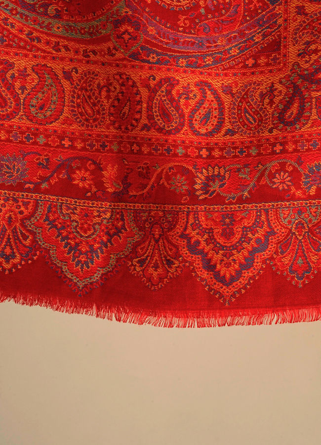 Manyavar Men Regal Red Viscose Shawl