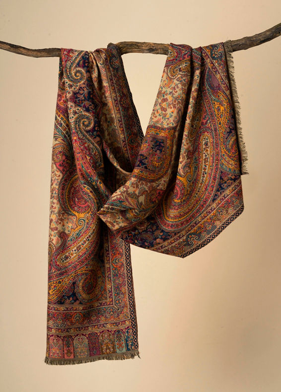 Manyavar Men Ravishing Beige Elegance Shawl