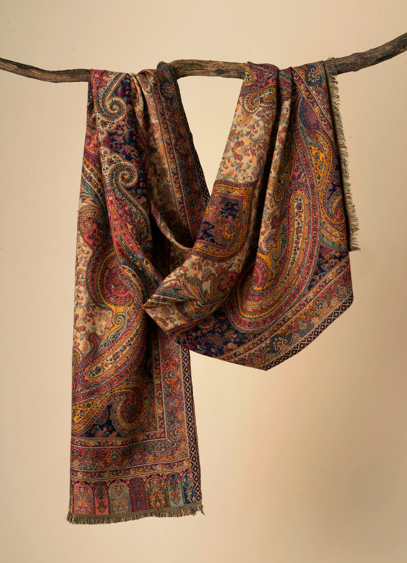 Manyavar Men Ravishing Beige Elegance Shawl