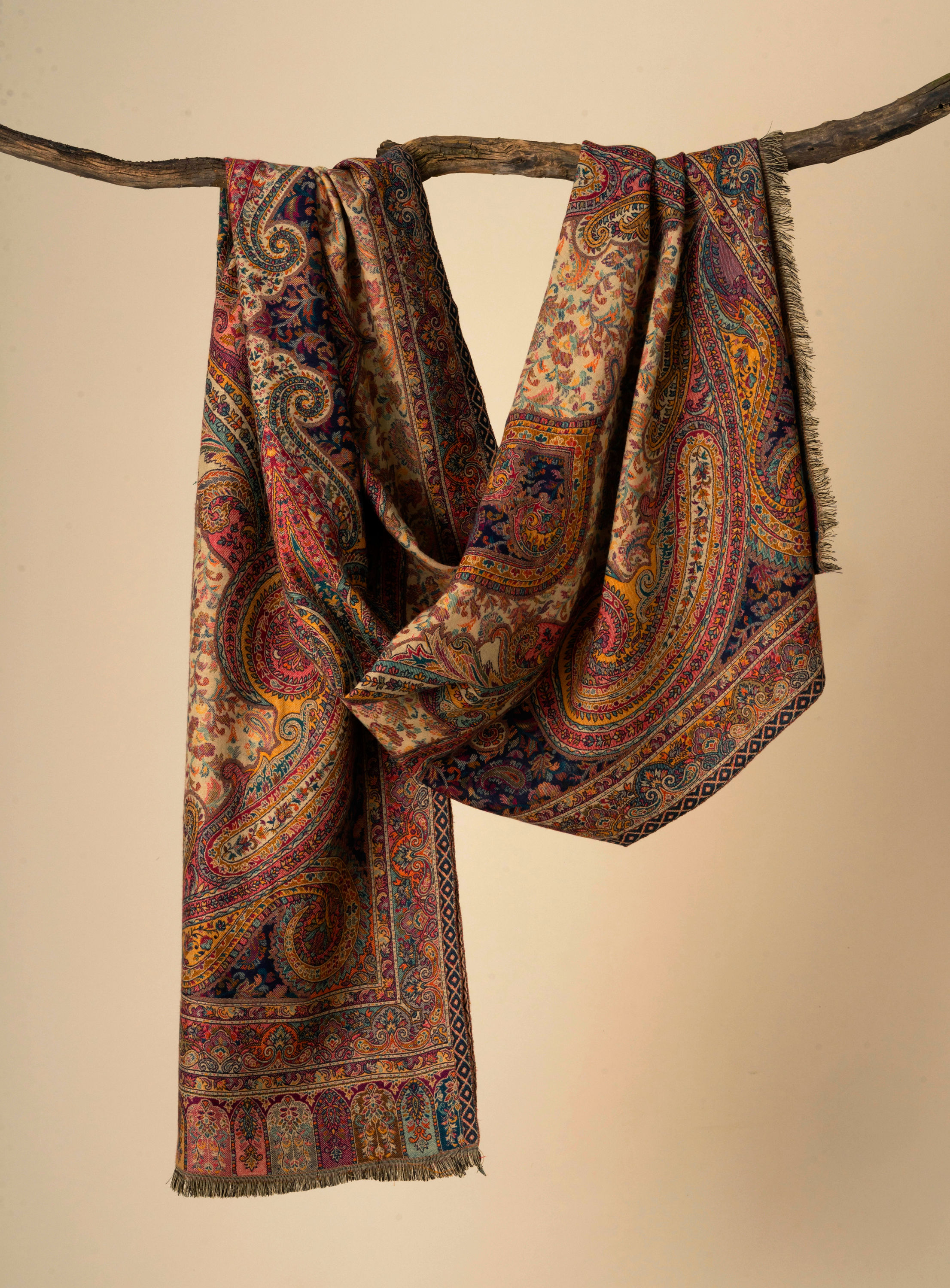 Manyavar Men Ravishing Beige Elegance Shawl