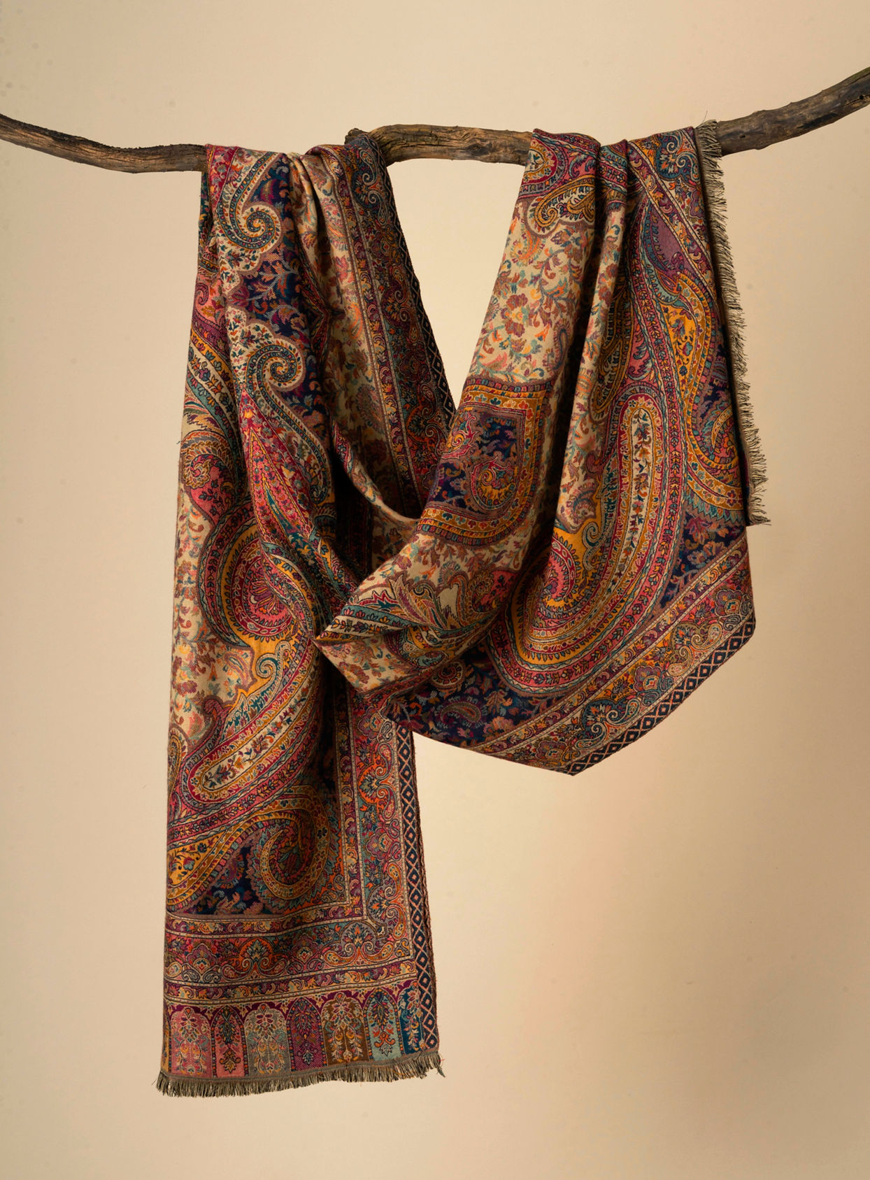 Manyavar Men Ravishing Beige Elegance Shawl