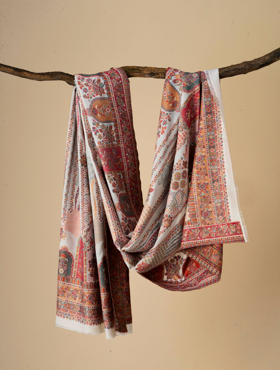 Manyavar Men Warm White Elegance Shawl