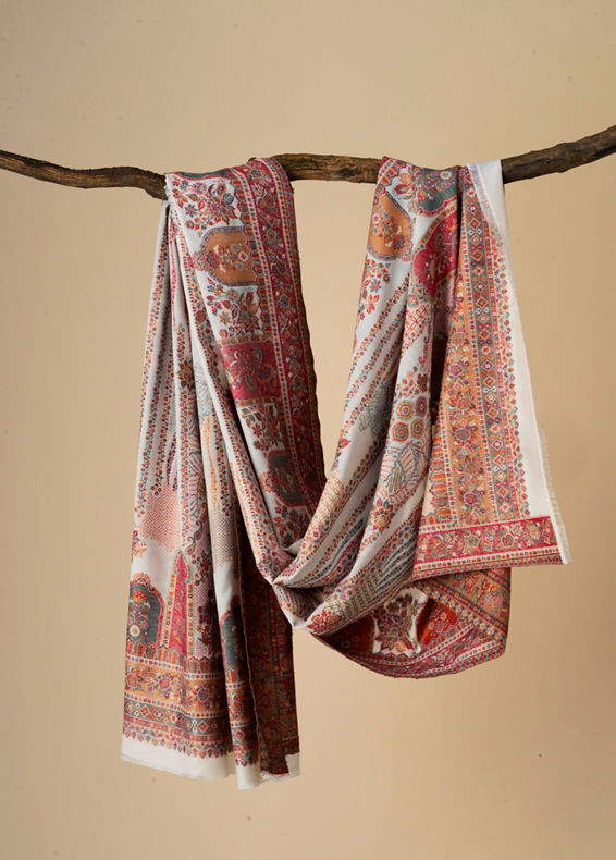 Manyavar Men Warm White Elegance Shawl