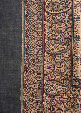 Manyavar Men Blue Viscose Shawl with Embroidery