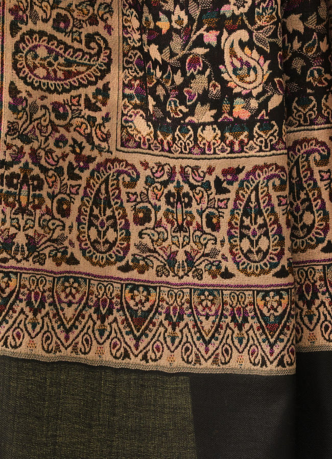 Manyavar Men Black Viscose Shawl