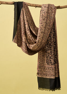 Manyavar Men Black Viscose Shawl