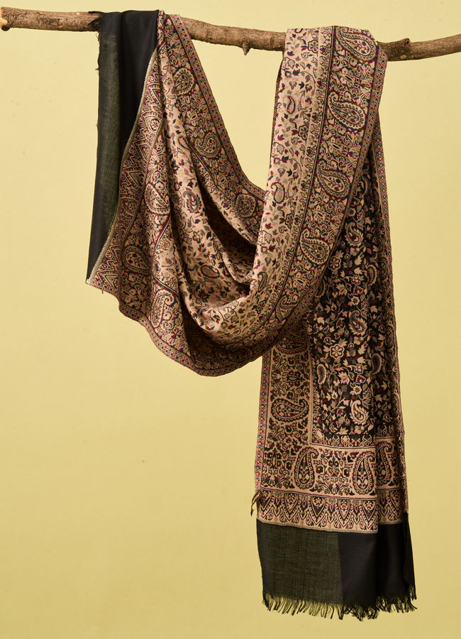 Manyavar Men Black Viscose Shawl