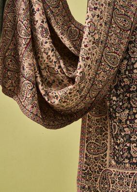 Manyavar Men Black Viscose Shawl