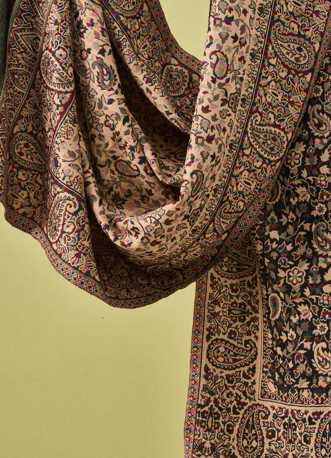 Manyavar Men Black Viscose Shawl