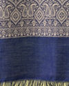 Manyavar Men Dark Blue Viscose Shawl with Print