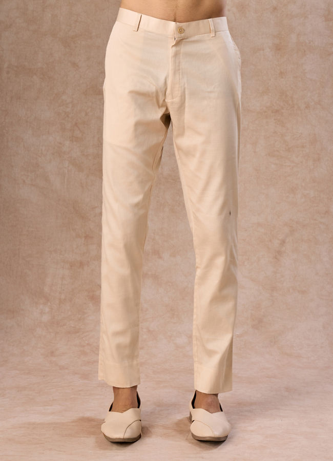 Manyavar Men Lush Beige-Coral Kurta Jacket Set
