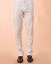 Manyavar Men Elegant Cream Satin Kurta Jacket Set