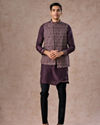 Manyavar Men Purple Elegance Kurta Jacket Set