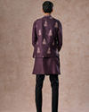 Manyavar Men Purple Elegance Kurta Jacket Set