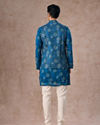 Manyavar Men Regal Teal Blue Kurta Jacket Set