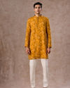 Manyavar Men Radiant Mustard Kurta Jacket Set