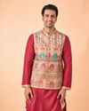 Rustic Charm Beige Kurta Jacket Set