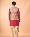 Manyavar Men Rustic Charm Beige Kurta Jacket Set