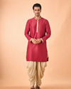 Manyavar Men Rustic Charm Beige Kurta Jacket Set