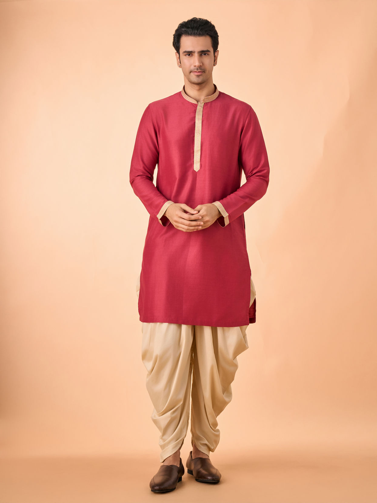 Manyavar Men Rustic Charm Beige Kurta Jacket Set