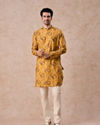 Manyavar Men Mustard Yellow Radiance Kurta Jacket Set