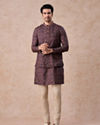 Manyavar Men Grey Hues Splendid Kurta Jacket Set