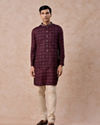 Manyavar Men Purple Celebration Glory Kurta Jacket Set