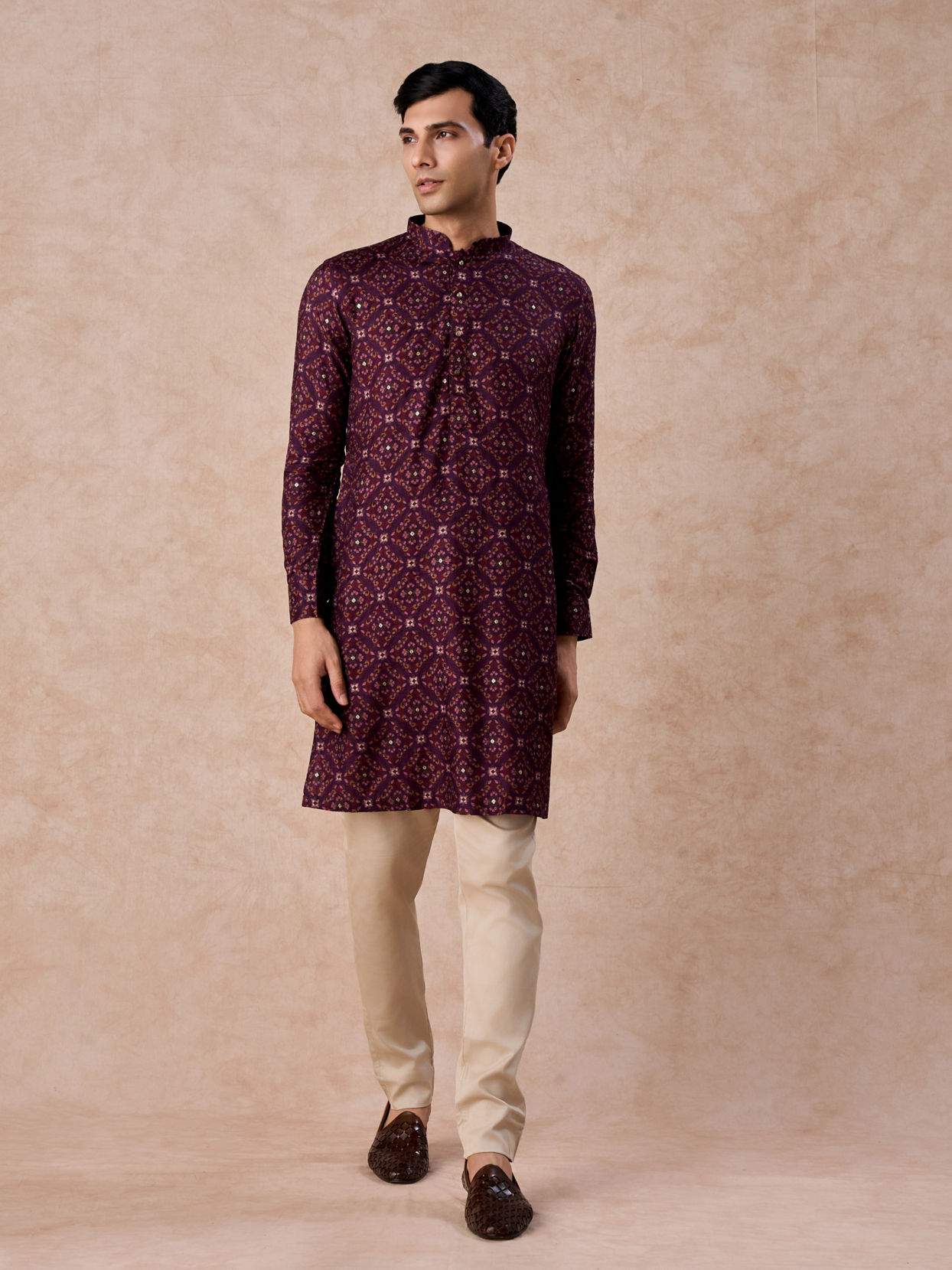 Manyavar Men Purple Celebration Glory Kurta Jacket Set
