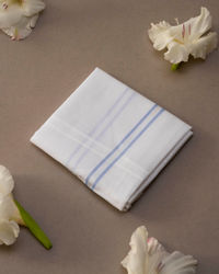 Manyavar Men White Beige Cotton Elegance Handkerchief