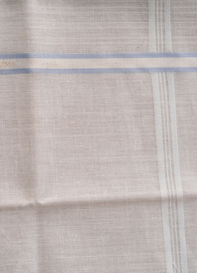 Manyavar Men White Beige Cotton Elegance Handkerchief