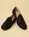 Manyavar Men Midnight Blue Tassel Trim Loafer Style Jootis