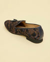 Manyavar Men Midnight Blue Foil Print Loafer Style Jutis