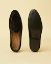 Coal Black Sequinned Loafer Style Jutis image number 4