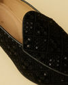 Manyavar Men Coal Black Sequinned Loafer Style Jootis