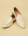 Manyavar Men Jasmine White Diamond Patterned Loafer Style Jootis