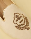 Manyavar Men Buttercream Wing and Emblem Embroidered Jooti