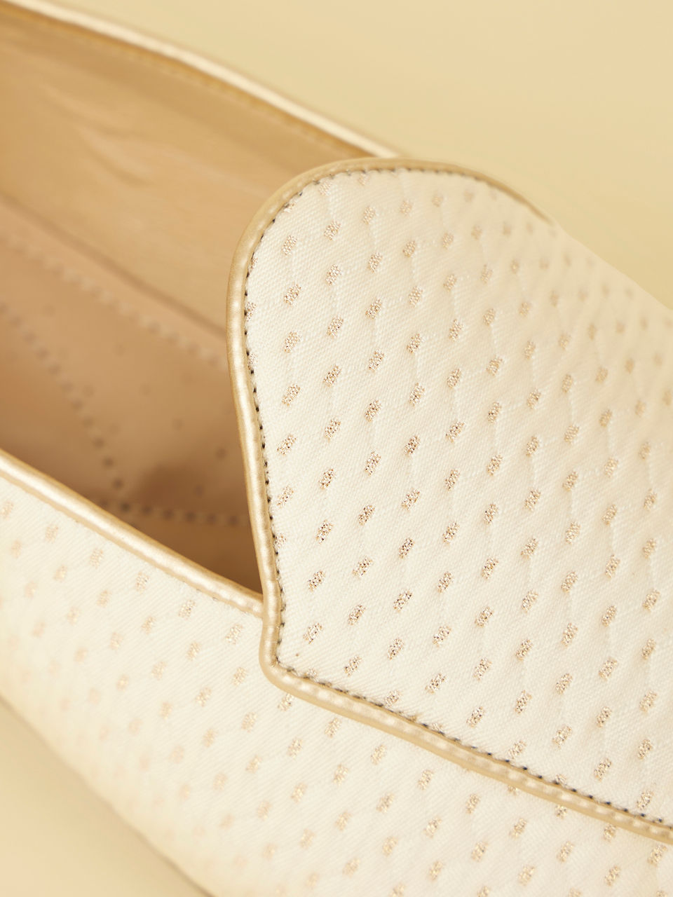 Manyavar Men Soft Cream Self Patterned Jooti