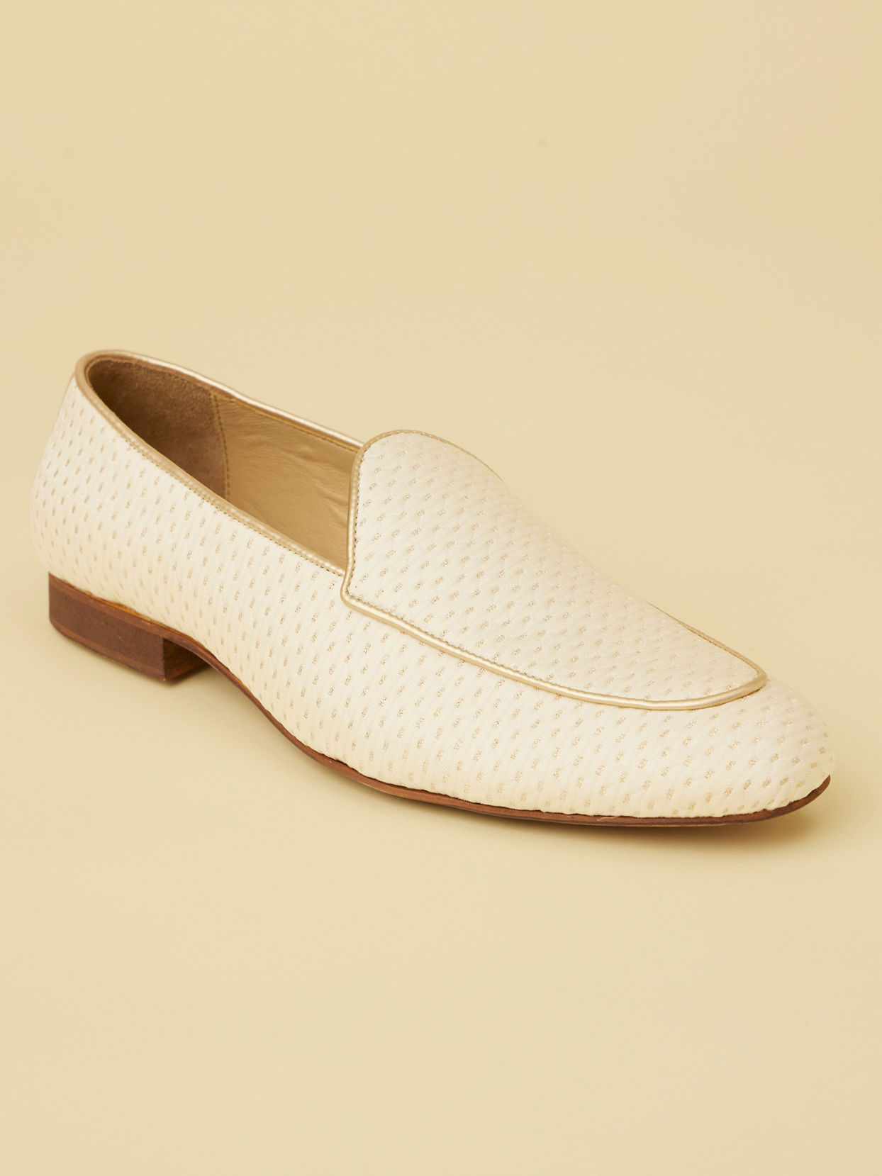 Soft Cream Self Patterned Loafers image number 2