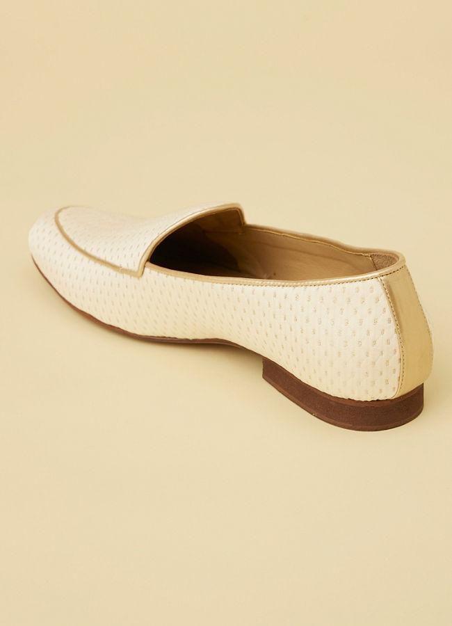 Soft Cream Self Patterned Loafers image number 5