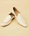 Soft Cream Self Patterned Loafers image number 0