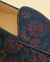 Manyavar Men Midnight Blue Floral Patterned Jooti