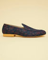 Manyavar Men Midnight Blue Floral Patterned Jutti