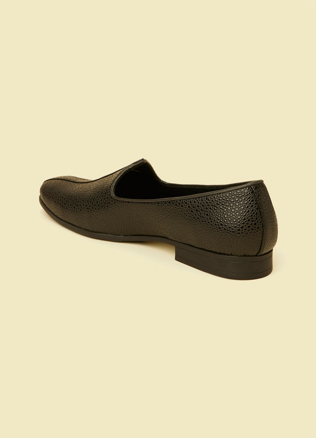 Manyavar Men Kohl Black Loafer Style Shoes