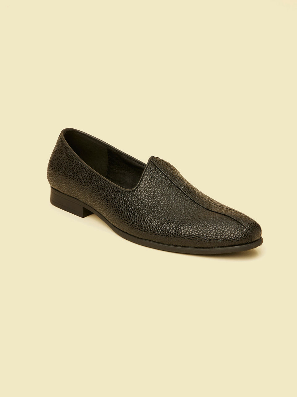 Manyavar Men Kohl Black Loafer Style Shoes
