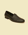 alt message - Manyavar Men Kohl Black Loafer Style Shoes image number 2