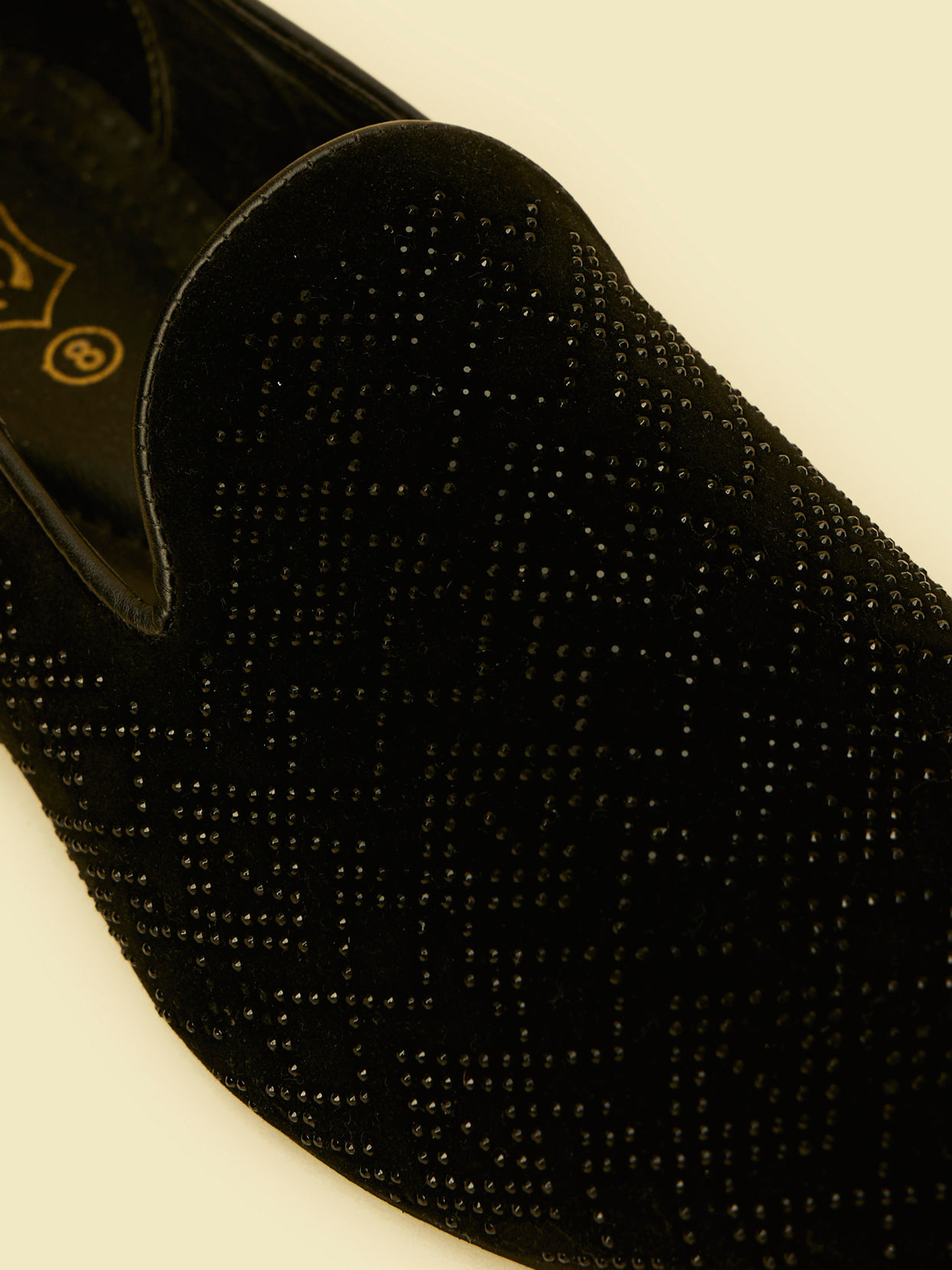 Manyavar Men Midnight Black Rhinestone Embellished Loafer Style Jooti