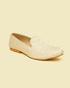 Manyavar Men White Reviving Brocade Shoe image number 2