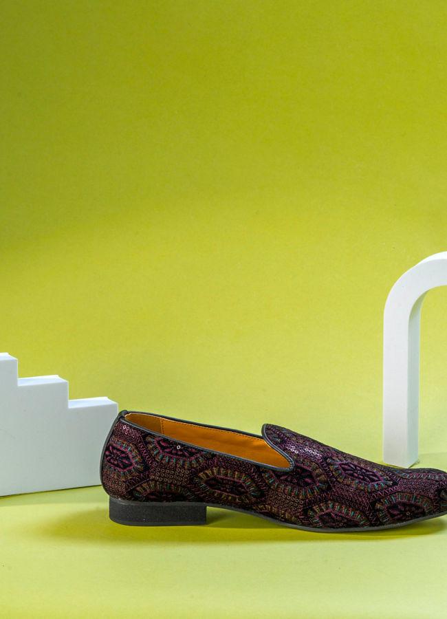 Manyavar Men Velvet Wine Indulgence Shoe